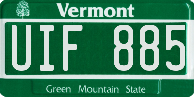 VT license plate UIF885