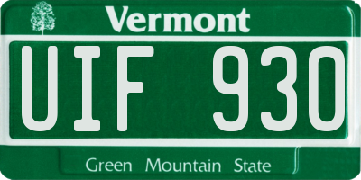VT license plate UIF930