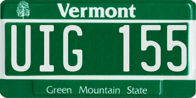 VT license plate UIG155