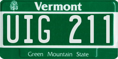 VT license plate UIG211