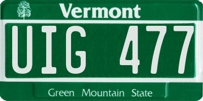 VT license plate UIG477