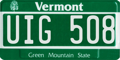 VT license plate UIG508