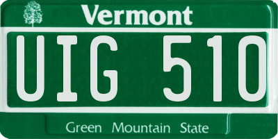 VT license plate UIG510