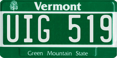 VT license plate UIG519
