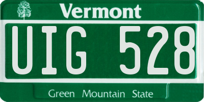 VT license plate UIG528