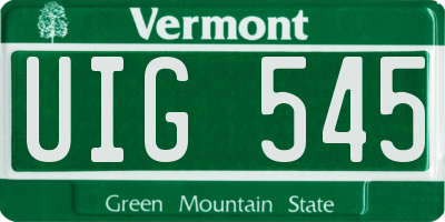 VT license plate UIG545