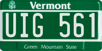VT license plate UIG561