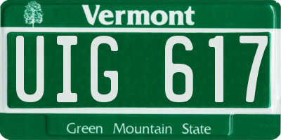 VT license plate UIG617