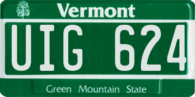 VT license plate UIG624