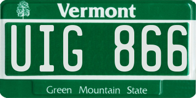 VT license plate UIG866