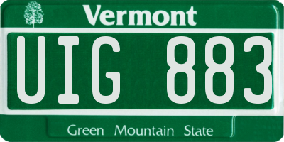 VT license plate UIG883