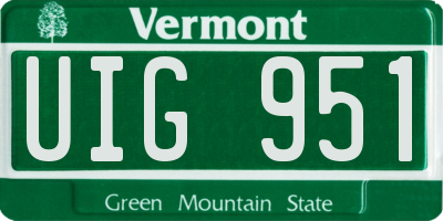 VT license plate UIG951