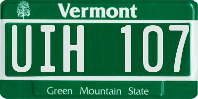 VT license plate UIH107