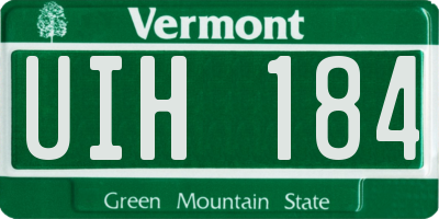VT license plate UIH184