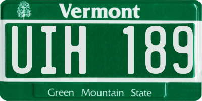 VT license plate UIH189