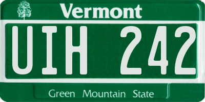 VT license plate UIH242
