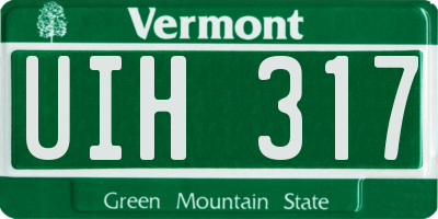 VT license plate UIH317