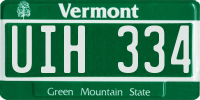 VT license plate UIH334