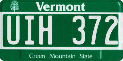 VT license plate UIH372