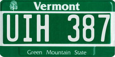 VT license plate UIH387