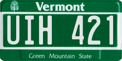 VT license plate UIH421