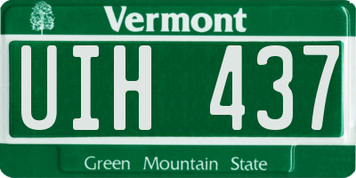 VT license plate UIH437