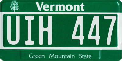 VT license plate UIH447