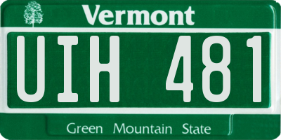 VT license plate UIH481