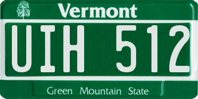 VT license plate UIH512