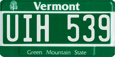VT license plate UIH539