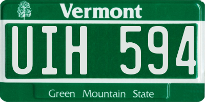 VT license plate UIH594