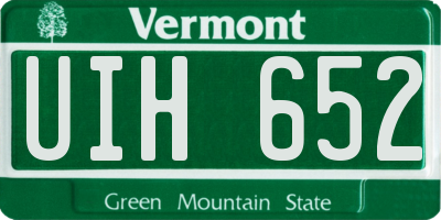 VT license plate UIH652