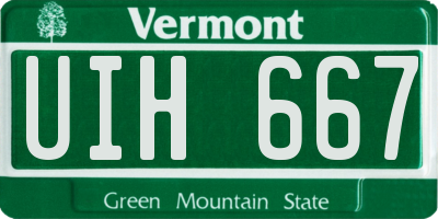 VT license plate UIH667