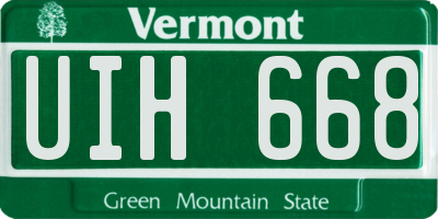 VT license plate UIH668