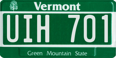 VT license plate UIH701