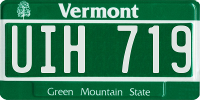 VT license plate UIH719