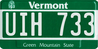 VT license plate UIH733