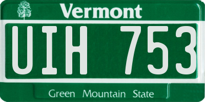 VT license plate UIH753