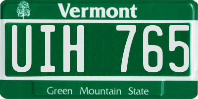 VT license plate UIH765
