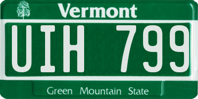 VT license plate UIH799