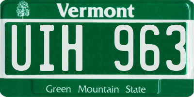 VT license plate UIH963