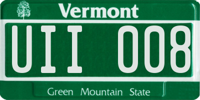 VT license plate UII008