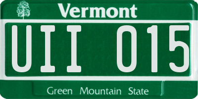 VT license plate UII015