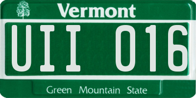 VT license plate UII016