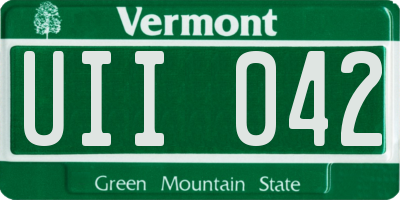 VT license plate UII042