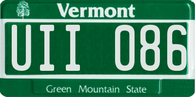 VT license plate UII086
