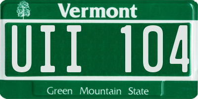 VT license plate UII104