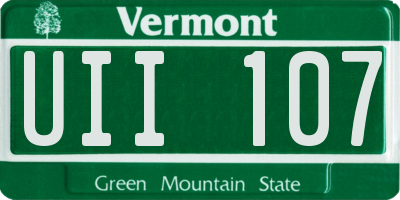 VT license plate UII107