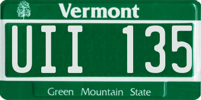 VT license plate UII135