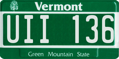 VT license plate UII136